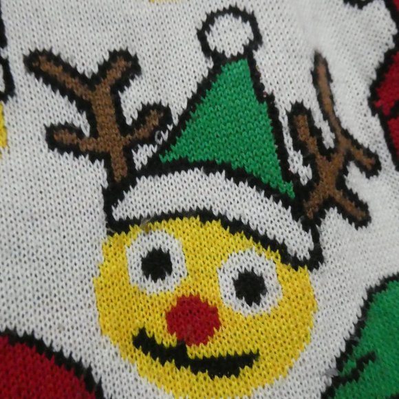 HAPPY HOLIDAYS | small, s | Emoji and Striped | Ugly Christmas Sweater | Unisex - Picture 9 of 15